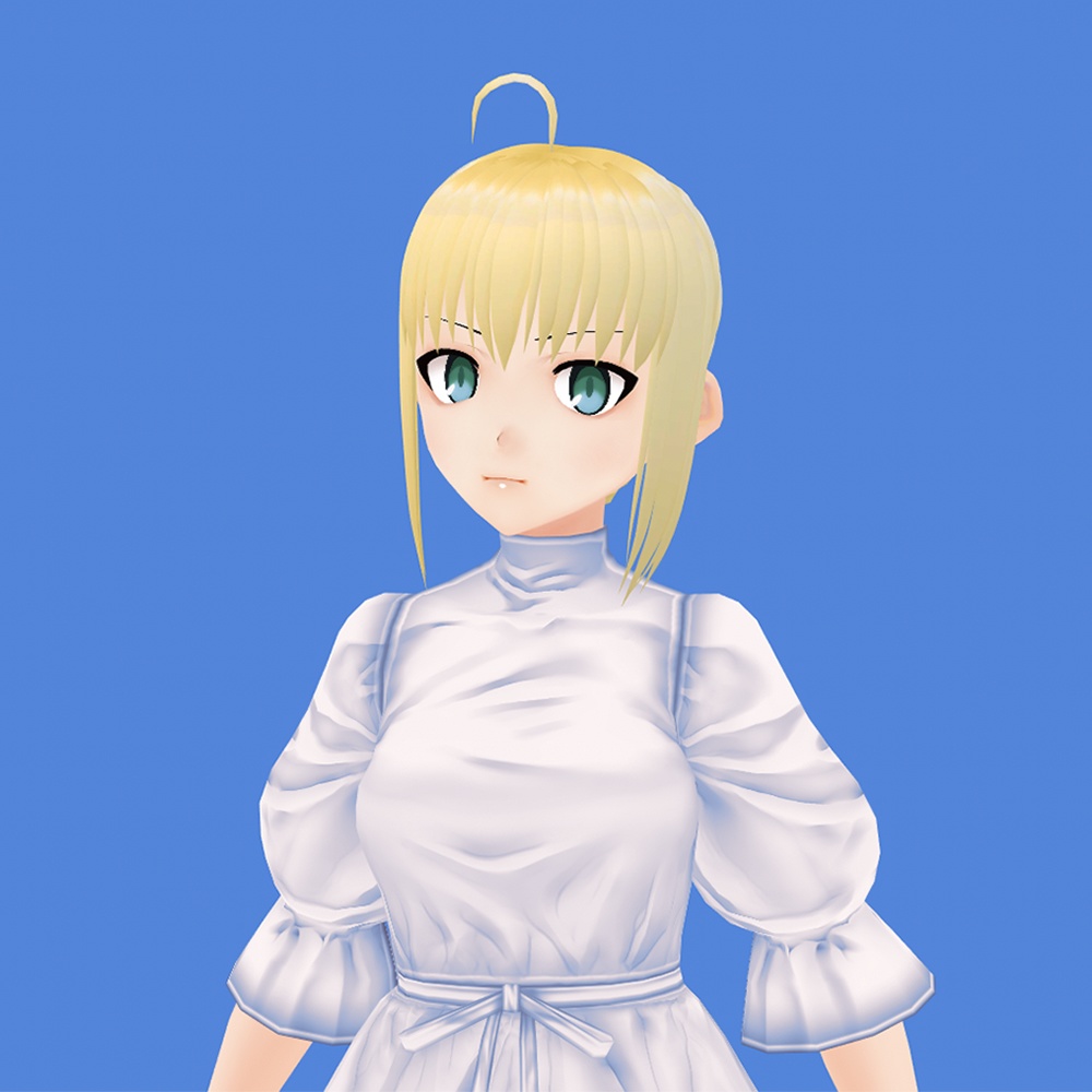 【VRoidヘアプリセット】Messy bun, long side bangs with ahoge
