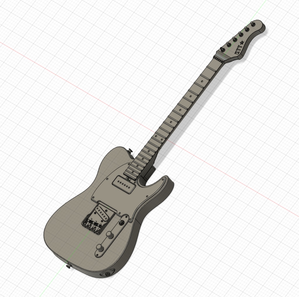 ギター ミニチュア テレキャスタータイプ 3Dデータ（STL）