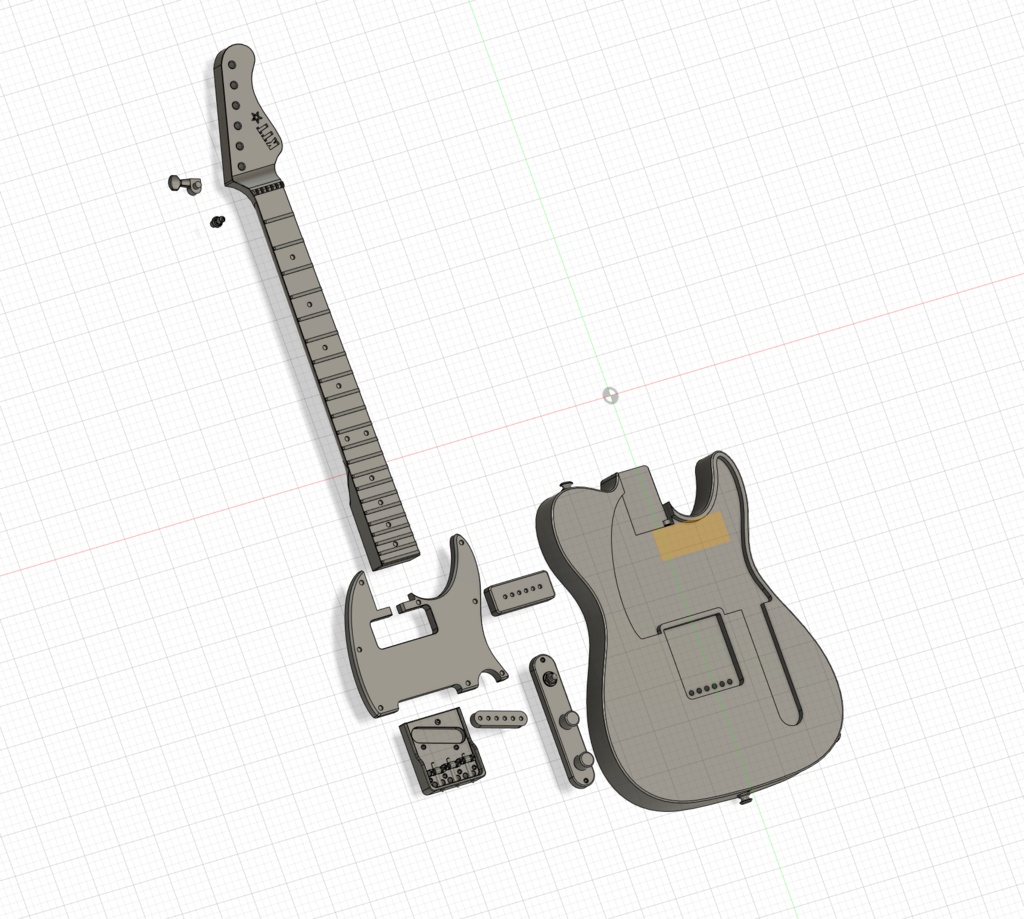 ギター ミニチュア テレキャスタータイプ 3Dデータ(STL)