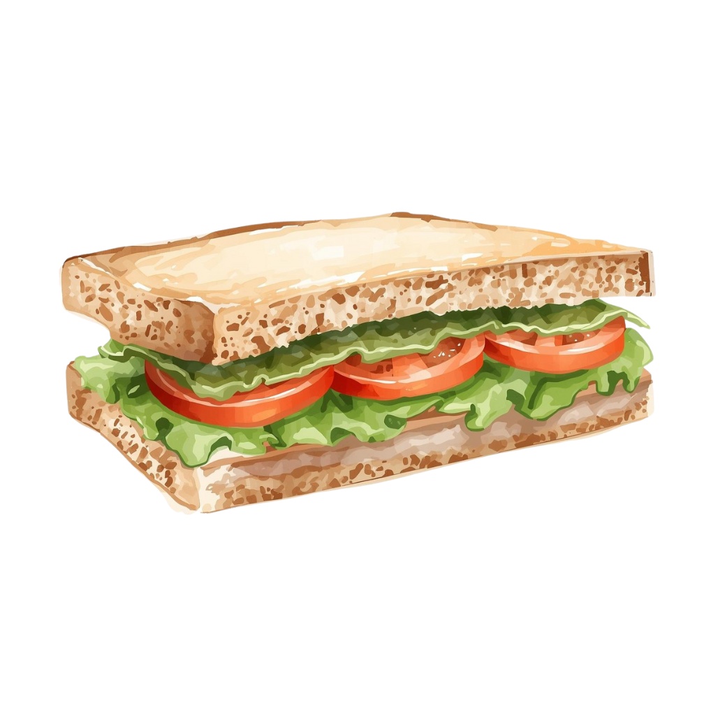 水彩タッチのカフェ風の可愛いクリップアート13点セット