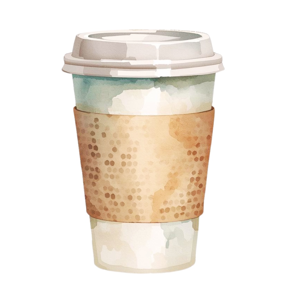 水彩タッチのカフェ風の可愛いクリップアート13点セット