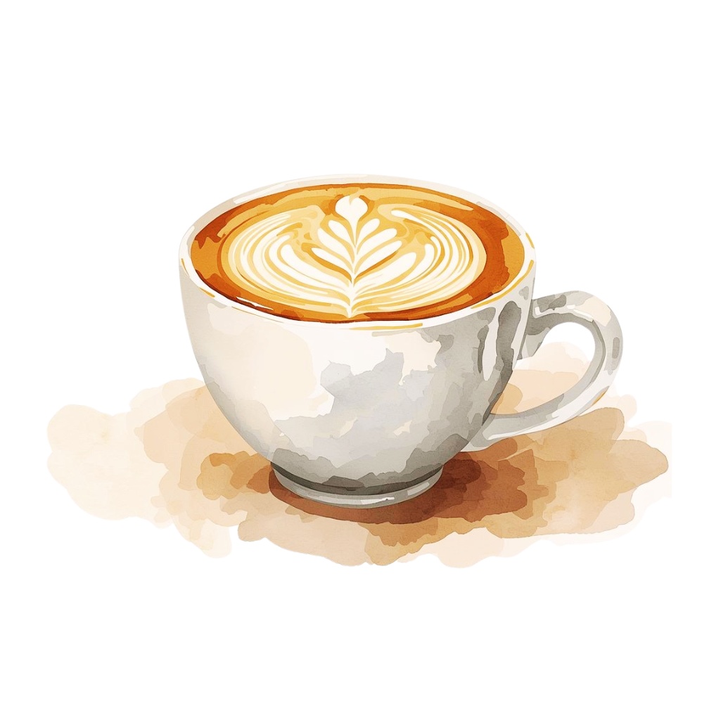 水彩タッチのカフェ風の可愛いクリップアート13点セット