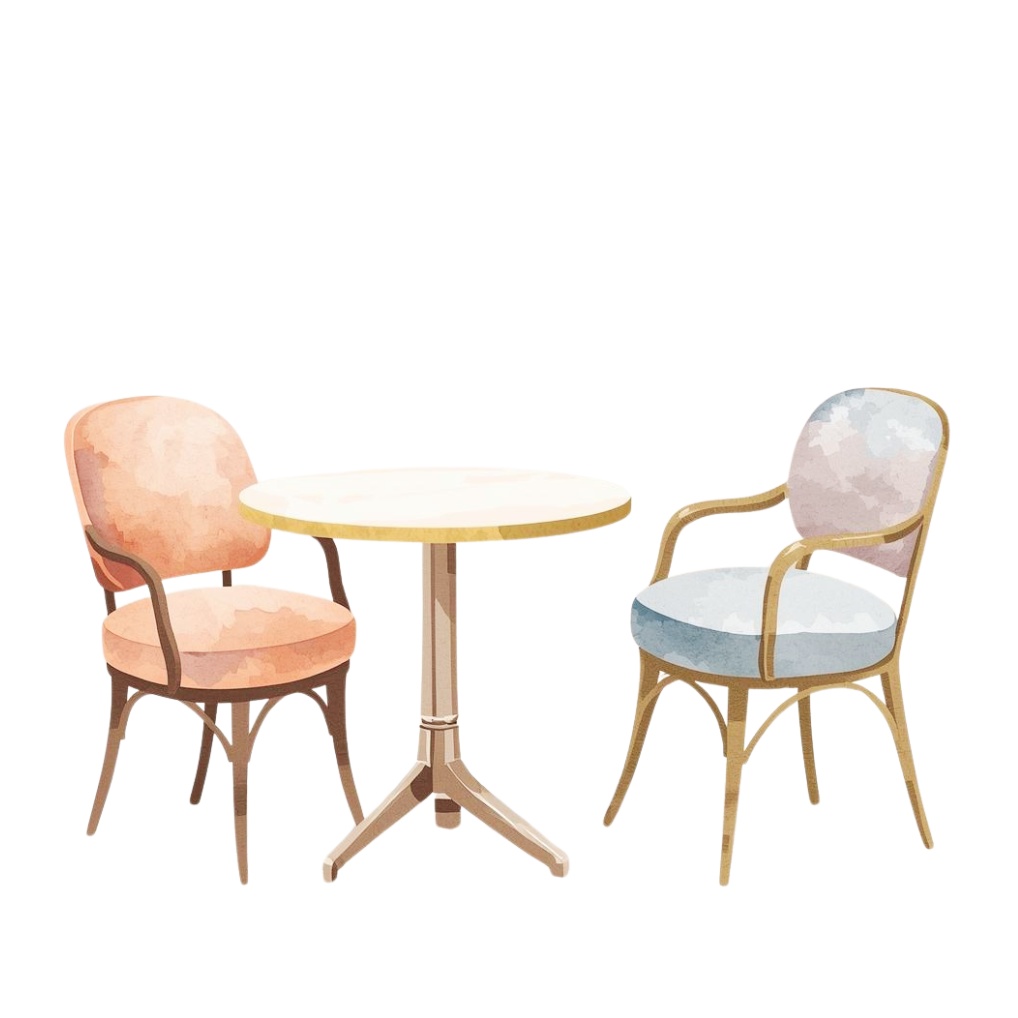 水彩タッチのカフェ風の可愛いクリップアート13点セット