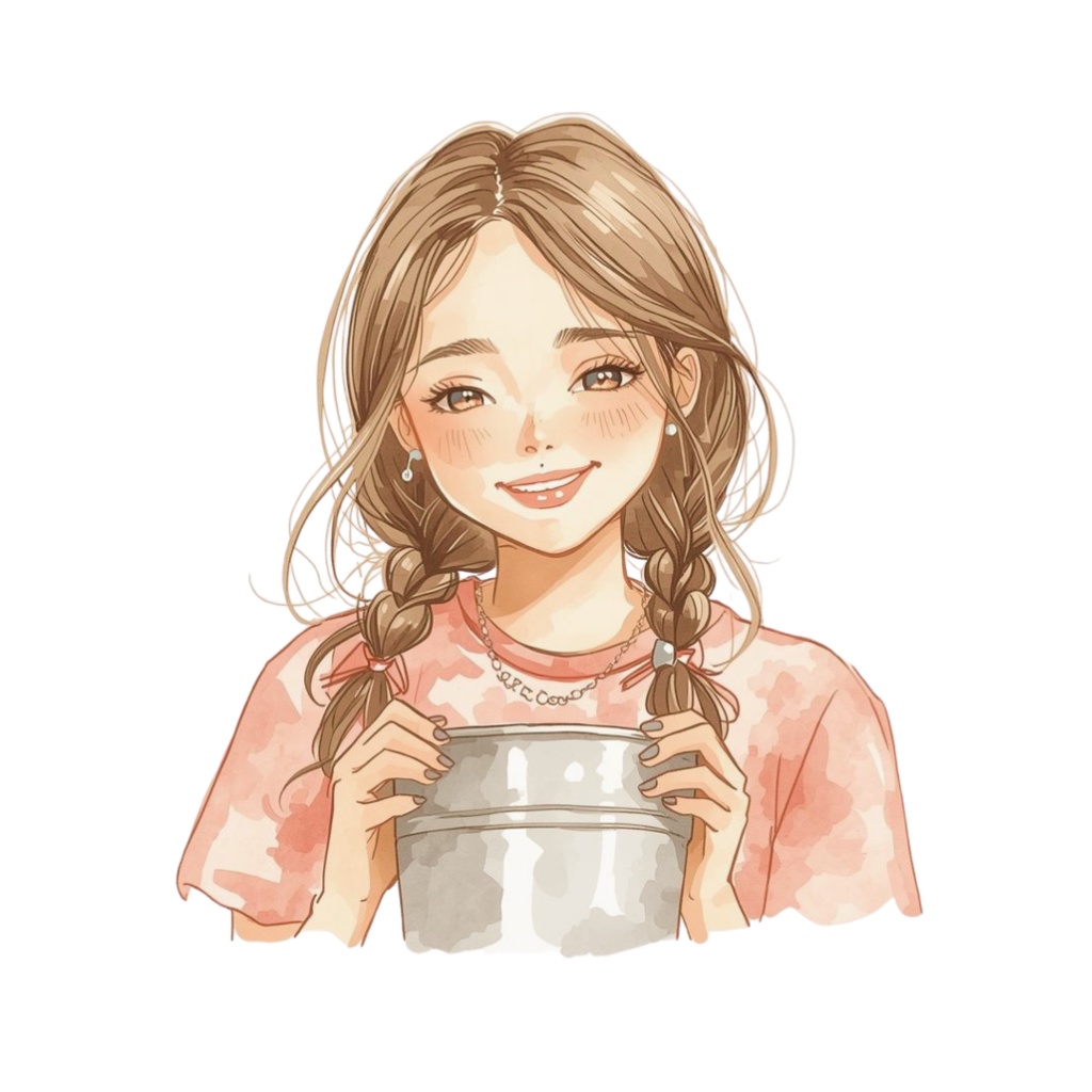 水彩タッチの ナチュラルな女の子をモチーフ、カフェ風クリップアート38点セット