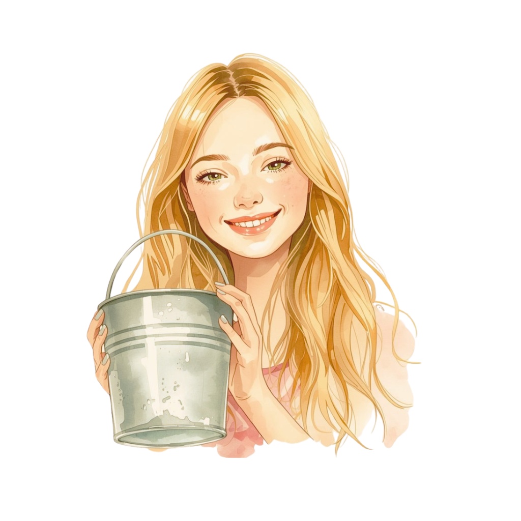 水彩タッチの ナチュラルな女の子をモチーフ、カフェ風クリップアート38点セット