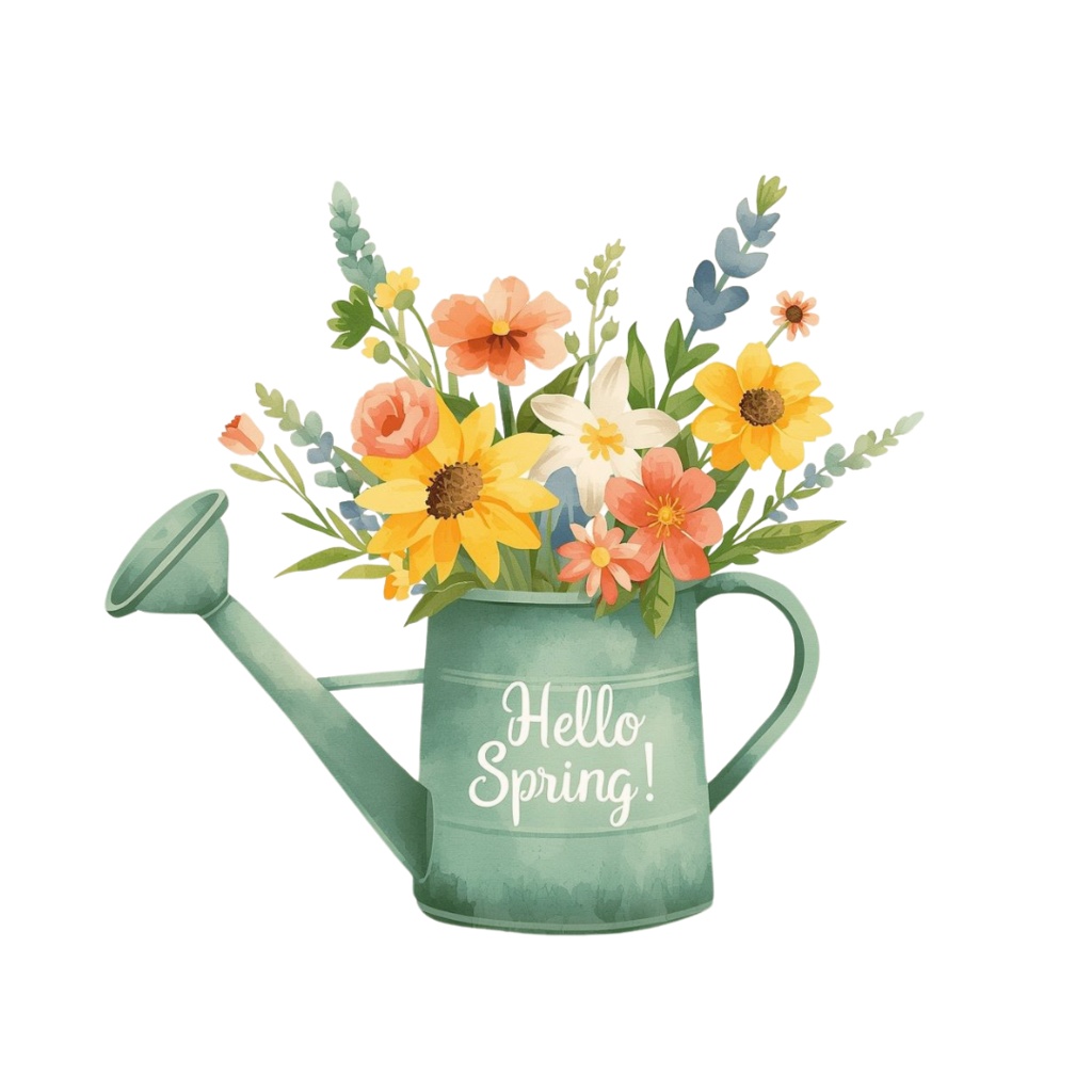 水彩タッチの ナチュラルな女の子をモチーフ、カフェ風クリップアート38点セット