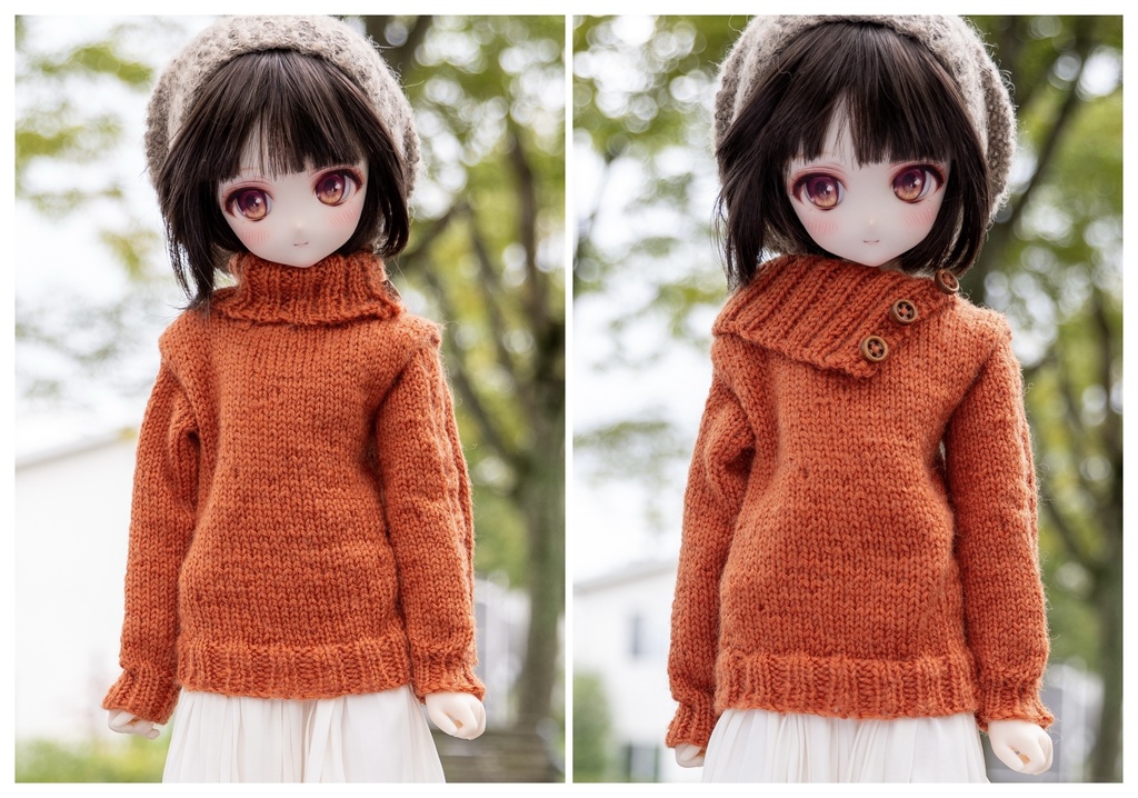 MDD 変わり襟のニット　テラコッタ