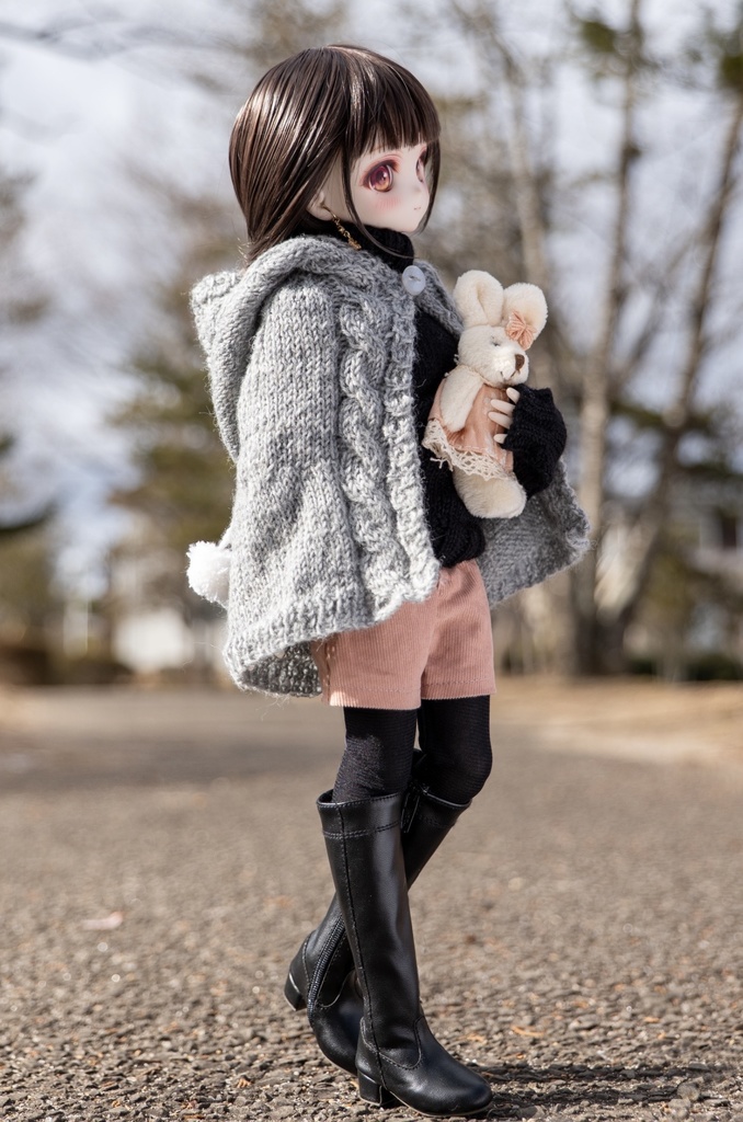 ＭＤＤフード付きケープ　グレー