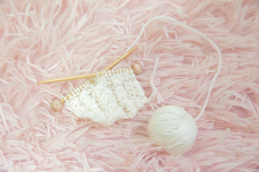 編みかけマフラー