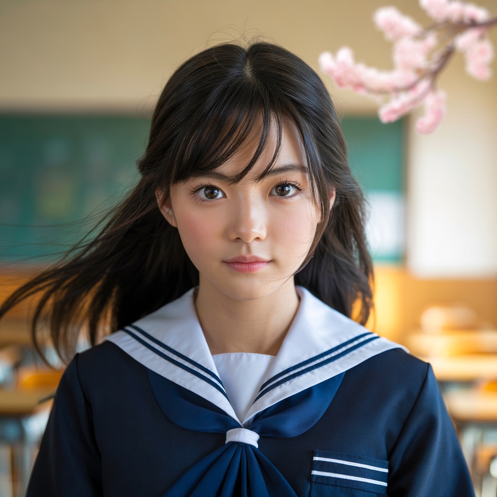 女子高生の写真風