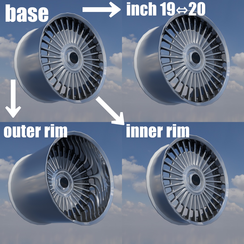 【3Dモデル】アルミホイール imf-W132