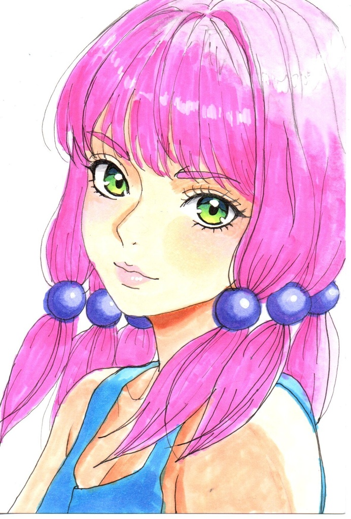 超美品！原画　ジョジョの奇妙な冒険　広瀬康穂　ファンアート　手描きイラスト　コピック　ポストカード　はがきサイズ