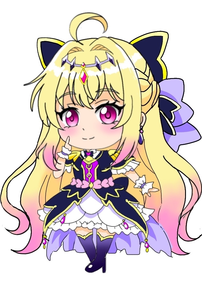 超美品!精密複製画 キュアアルカナシャドウ ミニキャラ 名探偵プリキュア ファンアート 手描きイラスト コピック