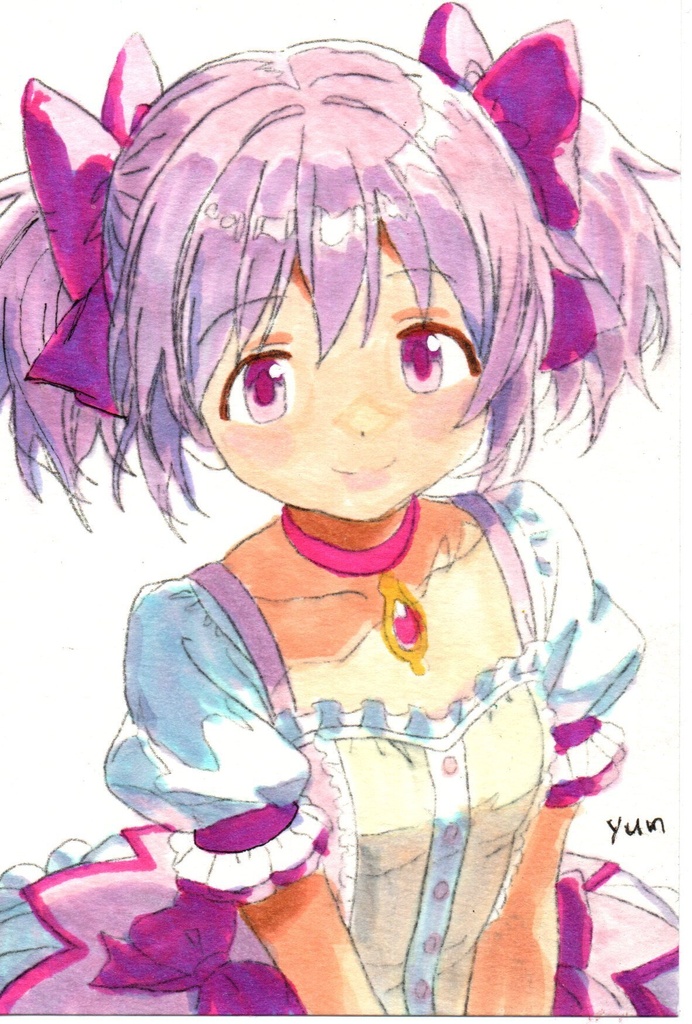 超美品!精密複製画 鹿目まどか まど☆マギ ファンアート 手描きイラスト コピック