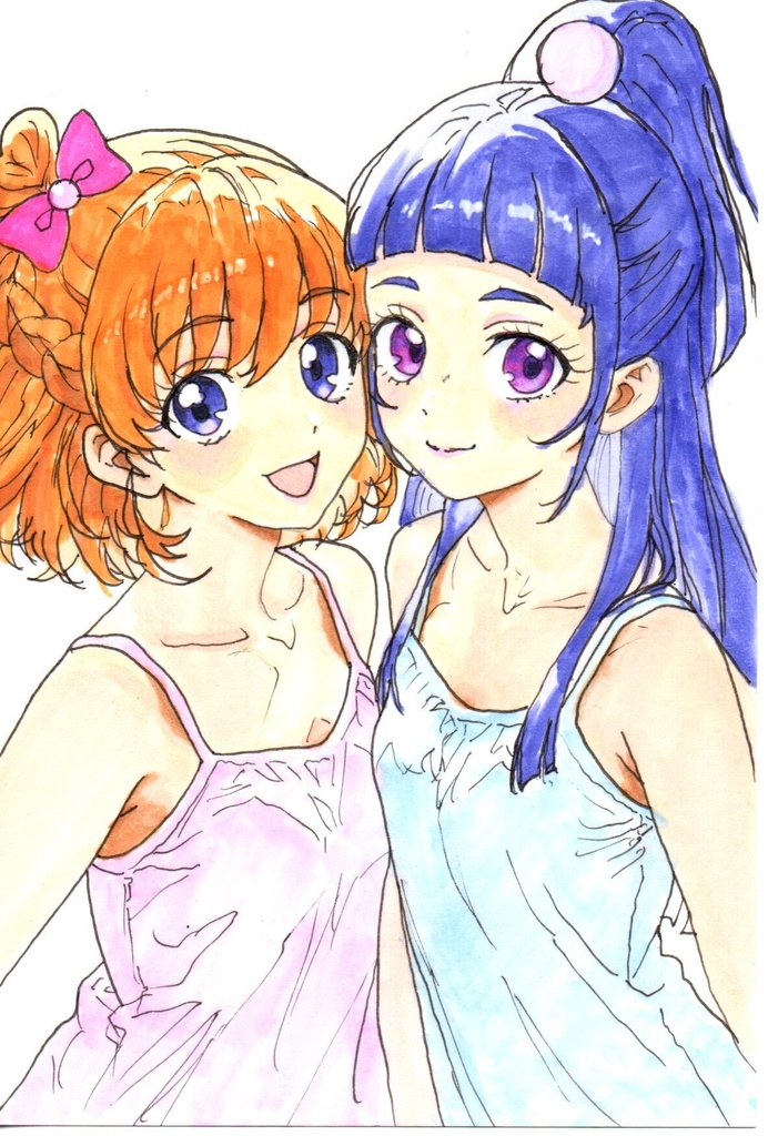 超美品!精密複製画 みらリコ 魔法つかいプリキュア ファンアート 手描きイラスト コピック ポストカード はがきサイズ