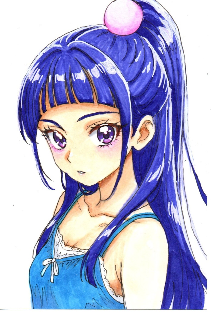 超美品!原画 十六夜リコ 魔法つかいプリキュア ファンアート 手描きイラスト コピック ポストカード はがきサイズ