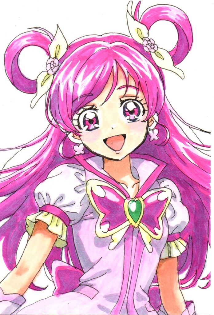 超美品！精密複製画　キュアドリーム　プリキュア５GO GO　ファンアート　手描きイラスト　コピック