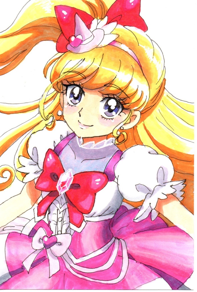 超美品！精密複製画　キュアミラクル　まほプリ　魔法つかいプリキュア　ファンアート　手描きイラスト　コピック　　