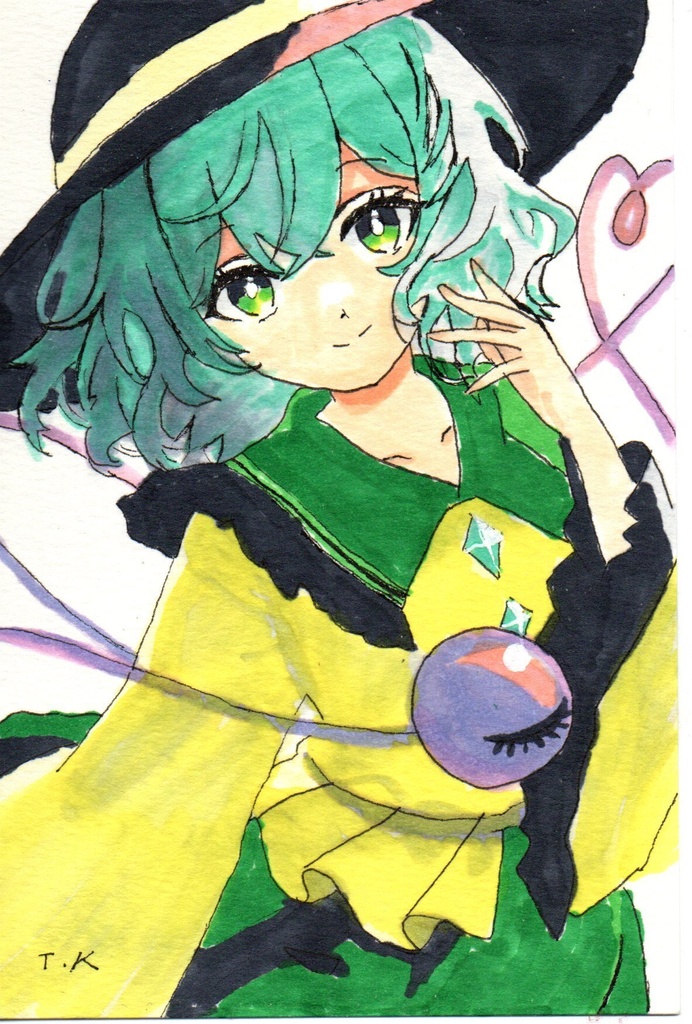 超美品！精密複製画　小石　東方プロジェクト　ファンアート　手描きイラスト　コピック