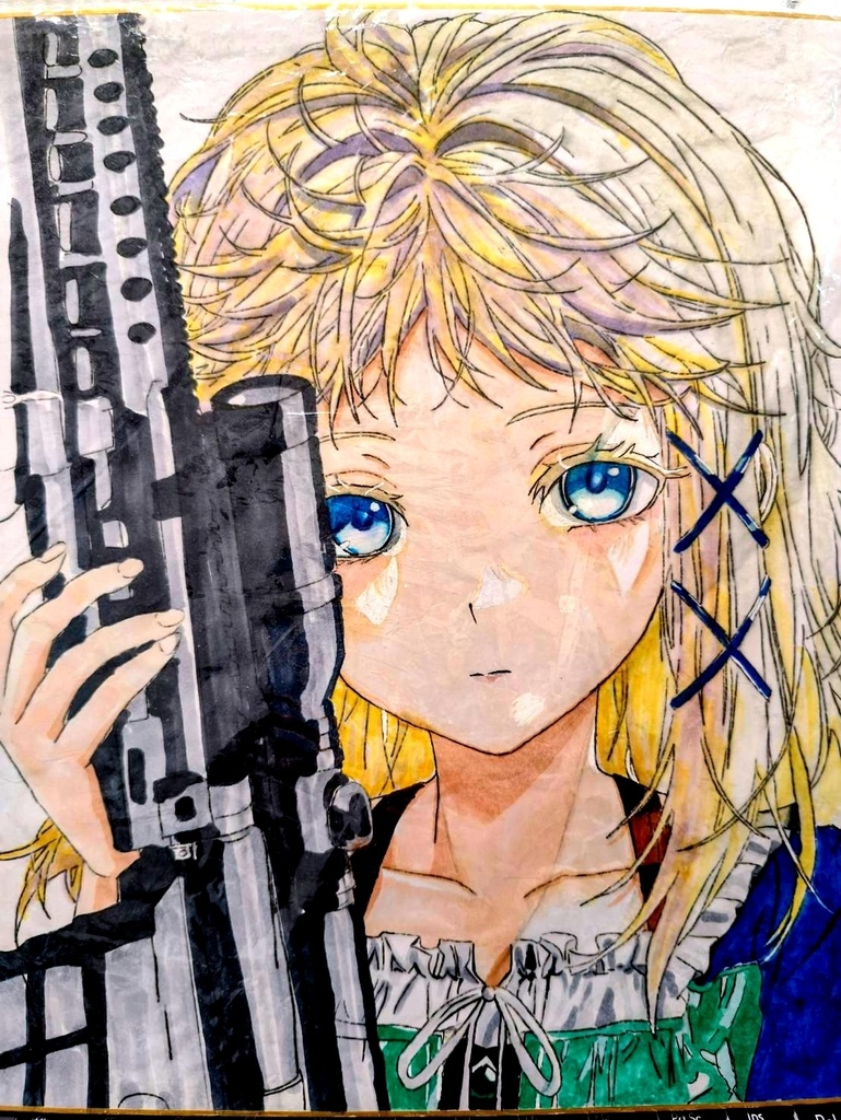 超美品！原画　ティナ　ブラック・ブレット　色紙サイズ　ファンアート　手描きイラスト　コピック