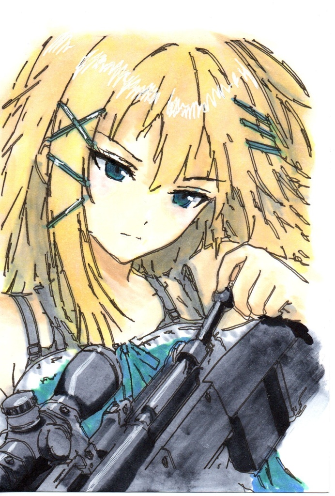 超美品！原画　ティナ・スプラウト　ブラック・ブレット　ファンアート　手描きイラスト　コピック
