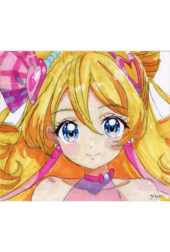 超美品！精密複製画　キュアアイドル　君とアイドルプリキュア　yun　ティーファミリー　ファンアート　手描きイラスト　コピック