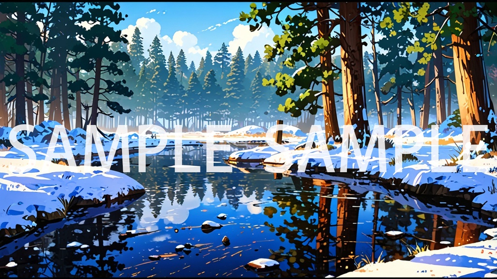 《冬季雪景背景素材包(AI 原創)》