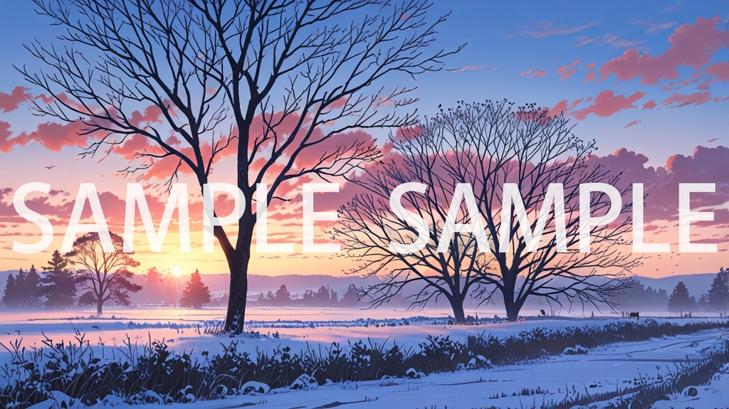 《冬季雪景背景素材包(AI 原創)》