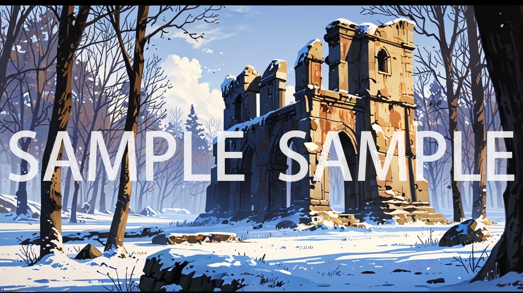 《冬季雪景背景素材包(AI 原創)》