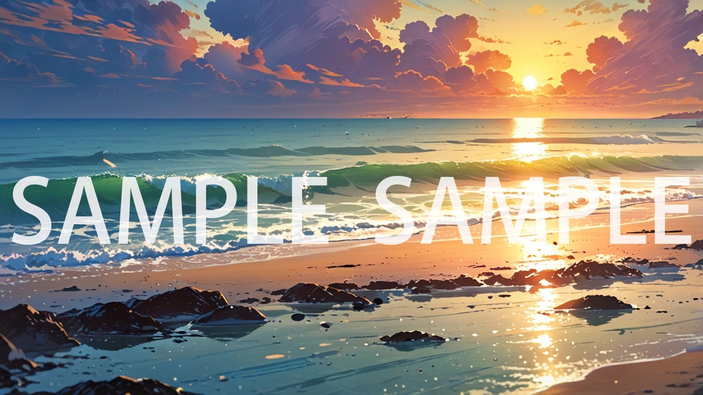 《唯美海邊-海洋背景素材包(AI 原創)》