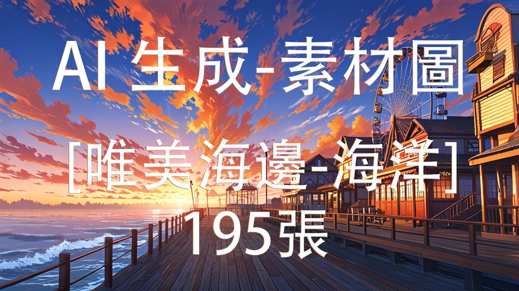 《唯美海邊-海洋背景素材包（AI 原創）》