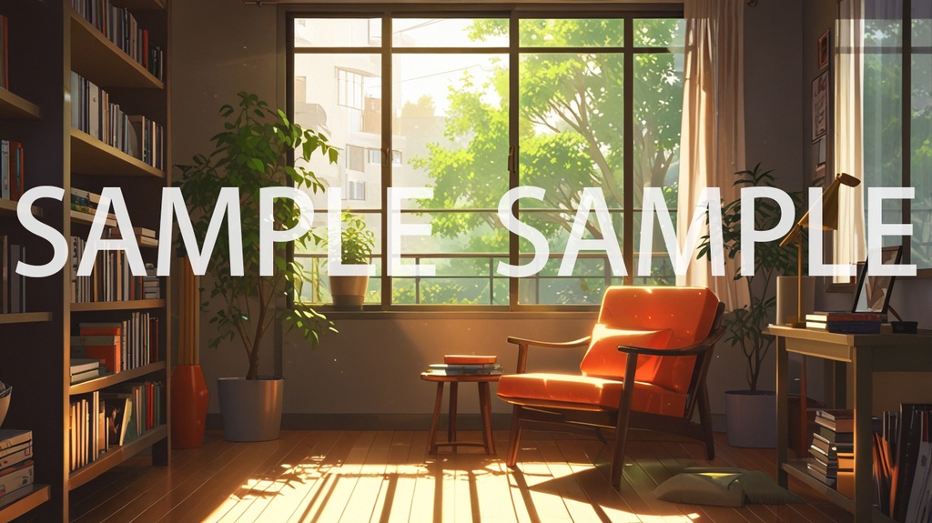 《唯美圖書館背景素材包(AI 原創)》