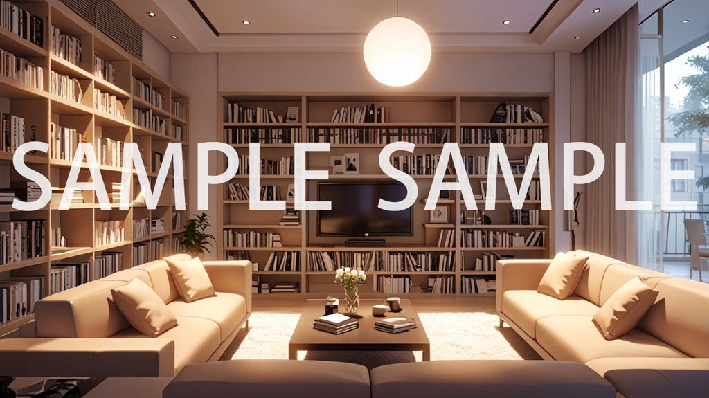 《唯美圖書館背景素材包(AI 原創)》