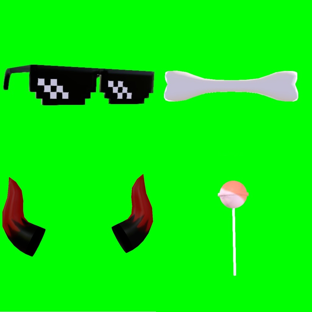 FaceRig用プロップ(props)8種セット