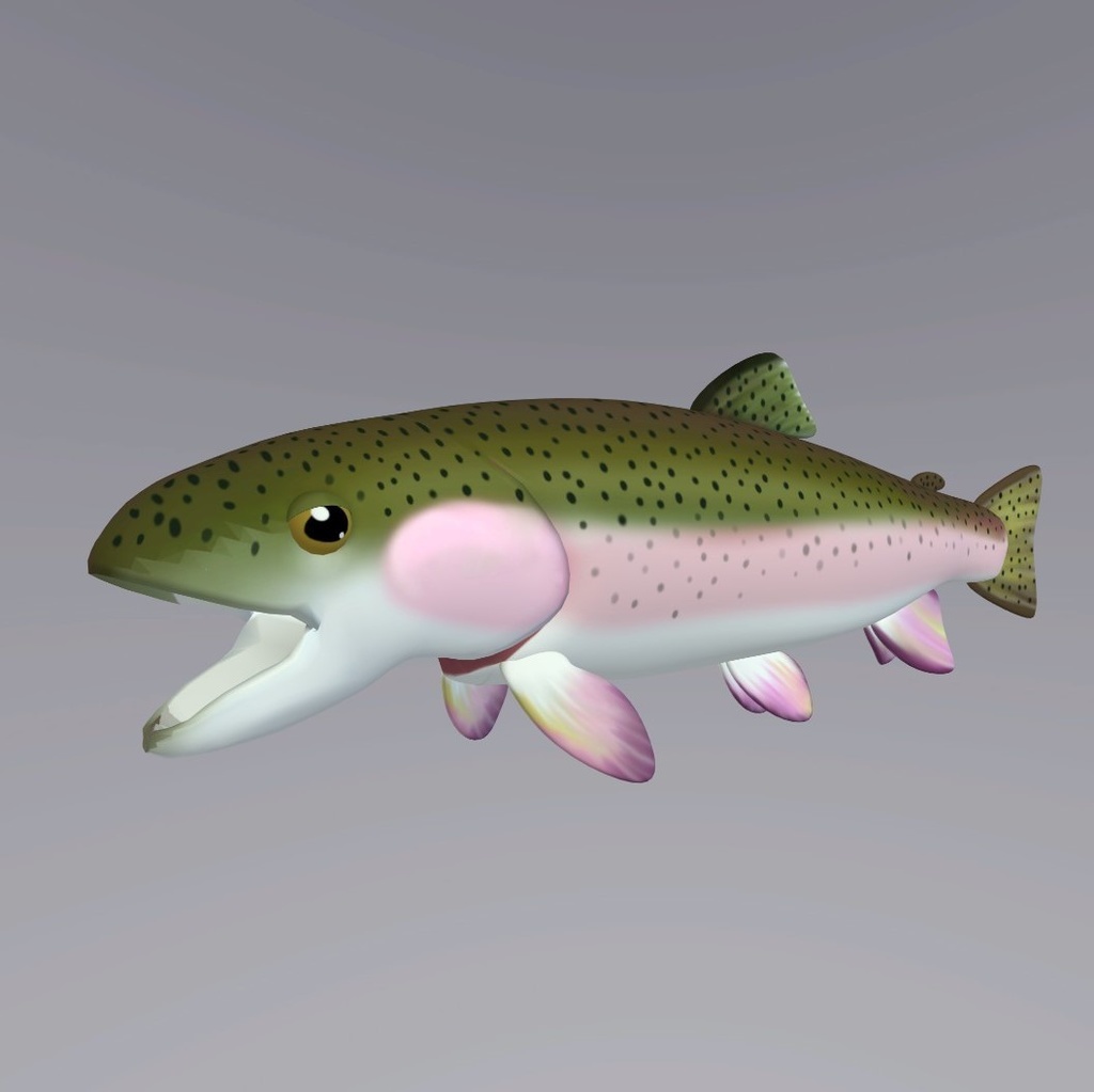 オリジナル3Dアバター「ニジマス(Rainbow trout)」for animaze
