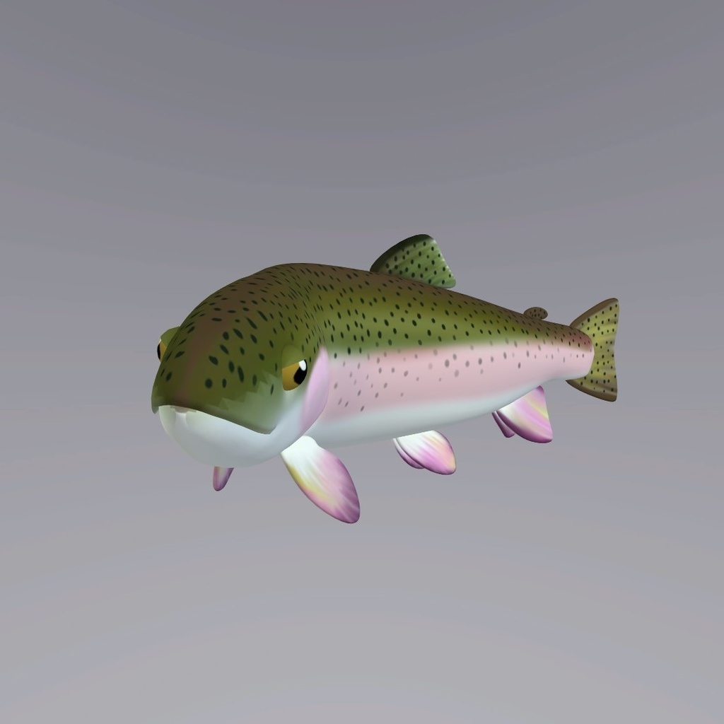 オリジナル3Dアバター「ニジマス(Rainbow trout)」for animaze
