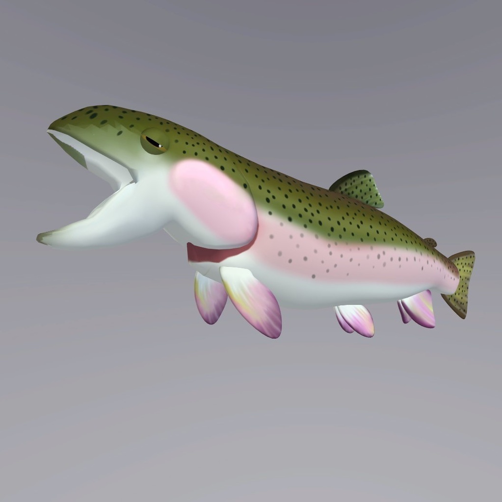 オリジナル3Dアバター「ニジマス(Rainbow trout)」for animaze