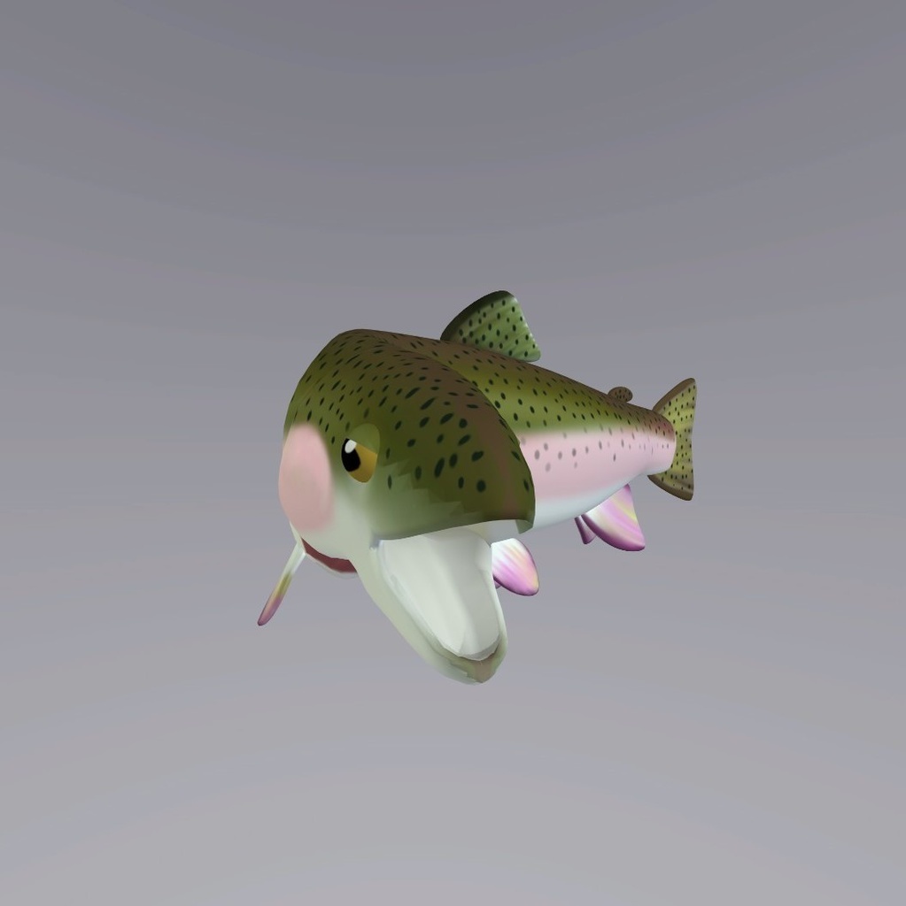 オリジナル3Dアバター「ニジマス(Rainbow trout)」for animaze