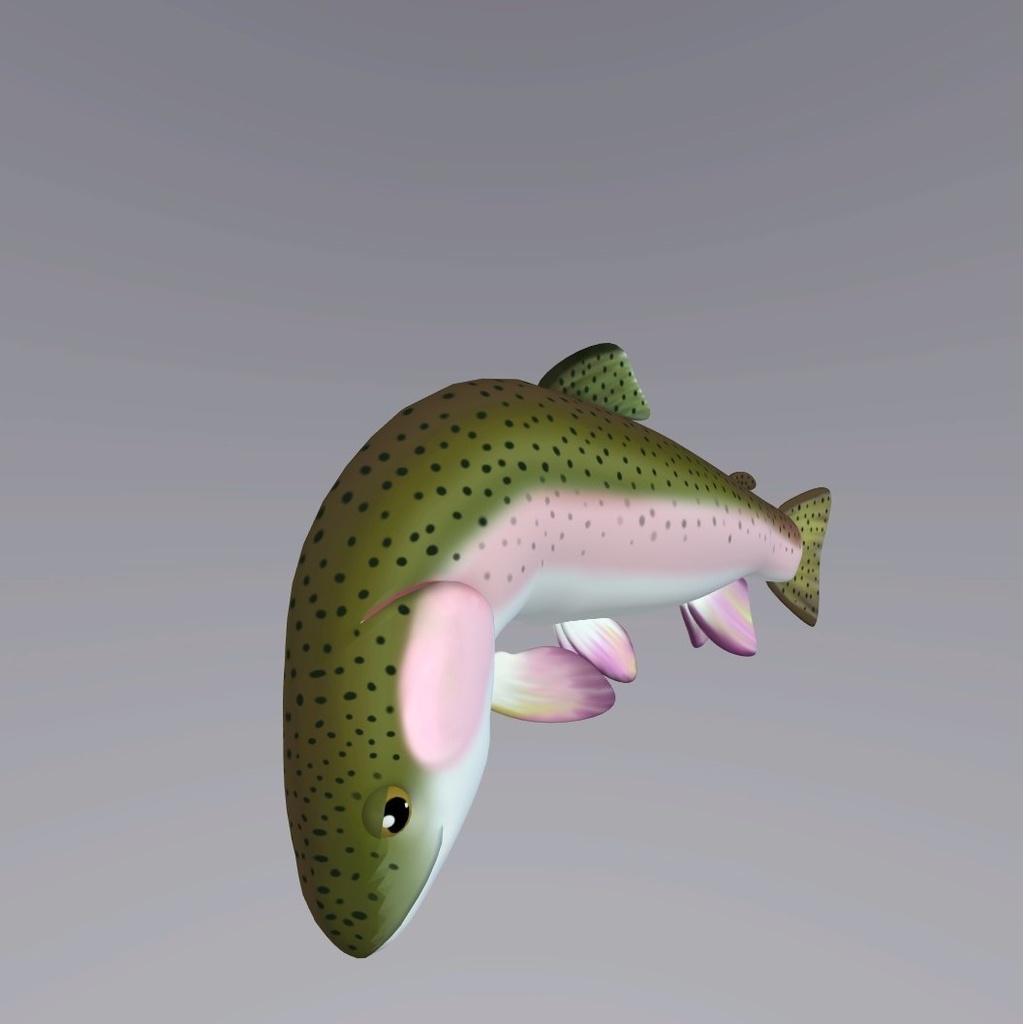 オリジナル3Dアバター「ニジマス(Rainbow trout)」for animaze