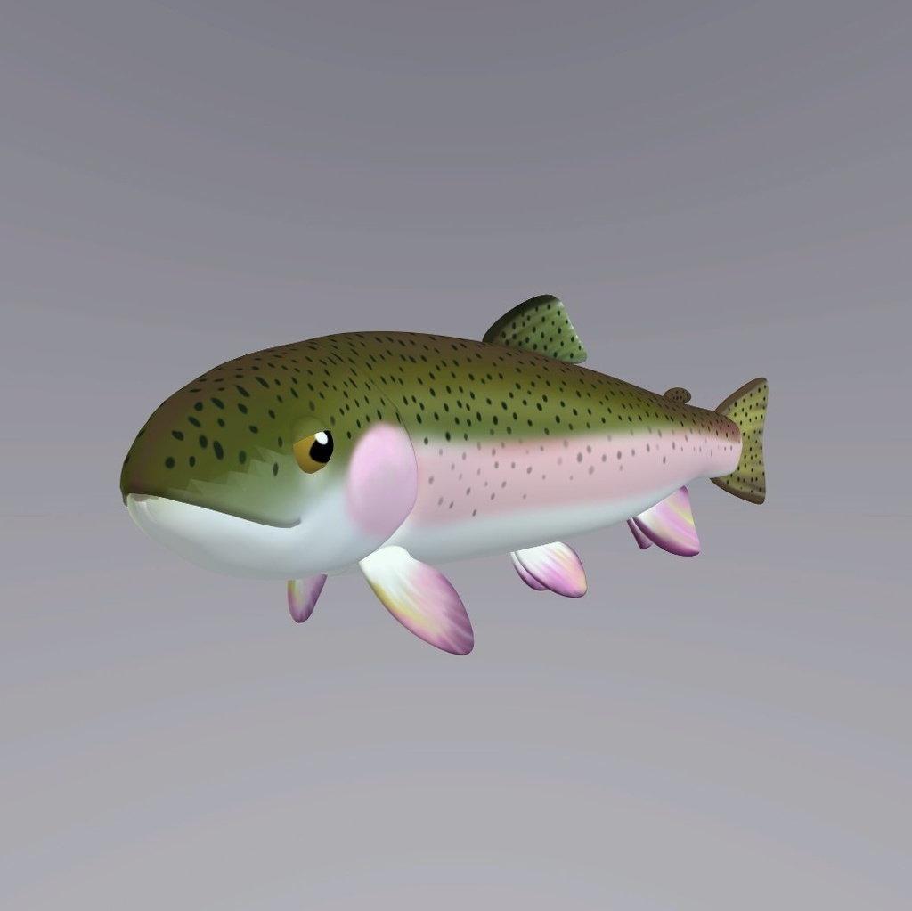 オリジナル3Dアバター「ニジマス(Rainbow trout)」for animaze