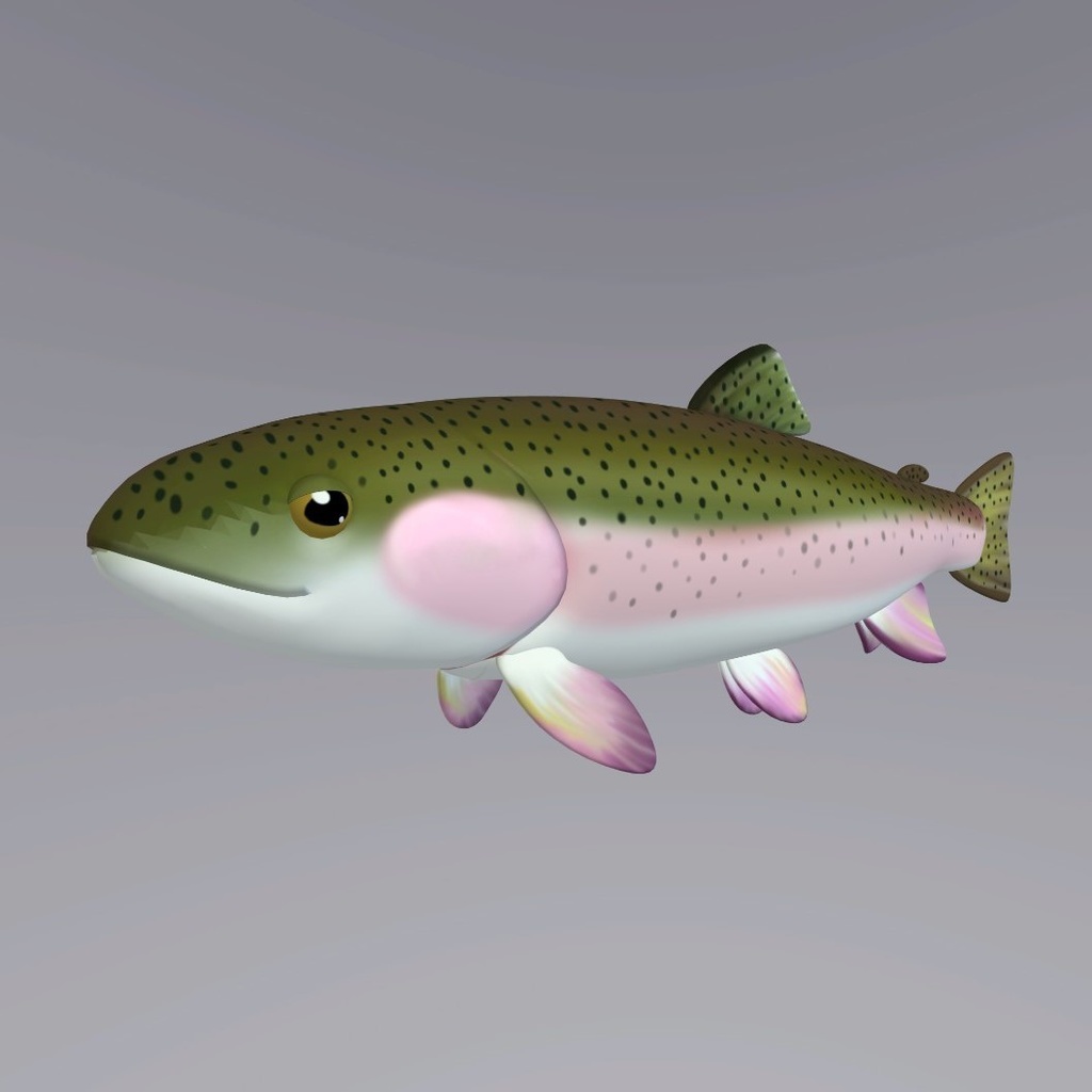 オリジナル３Dアバター「ニジマス（Rainbow trout）」for animaze