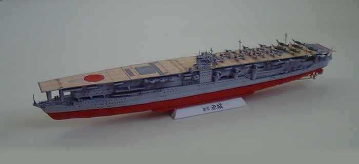空母赤城1/800ペーパークラフト展開図