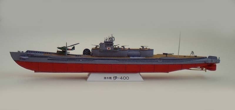 潜水艦 伊400 1/400ペーパークラフト展開図