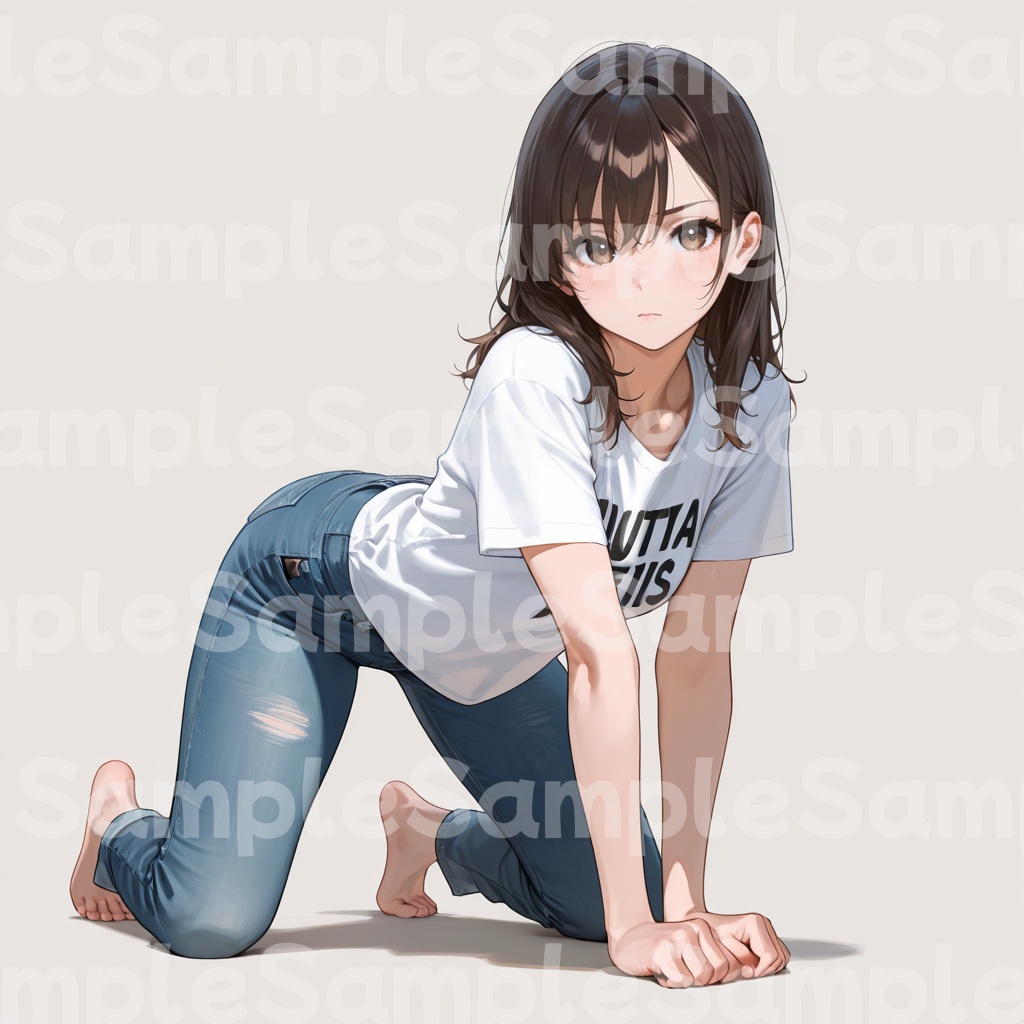 【Stable Diffusion作例集】AIイラスト 四つん這いポーズ画像集 3079枚|プロンプト・CSV同梱