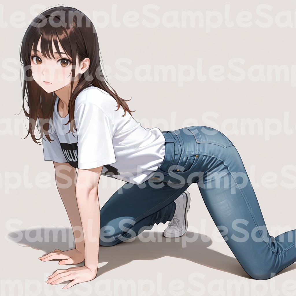 【Stable Diffusion作例集】AIイラスト 四つん這いポーズ画像集 3079枚|プロンプト・CSV同梱