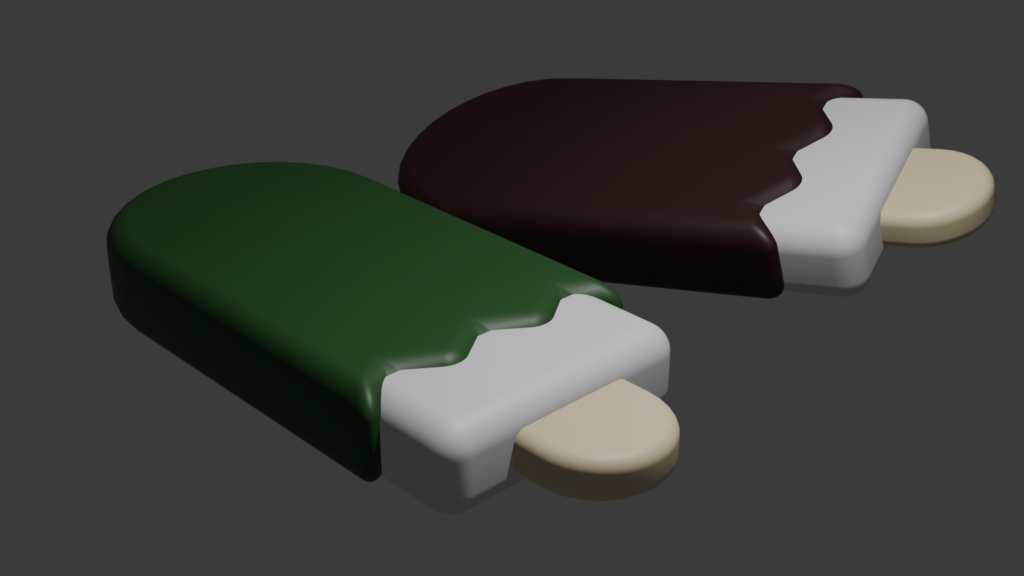 3Dモデル（棒アイス）