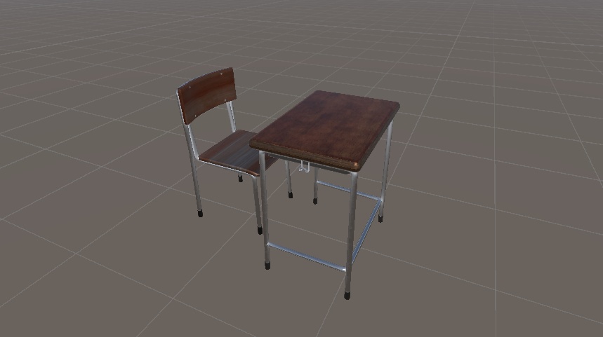 【3Dモデル】学校の椅子と机