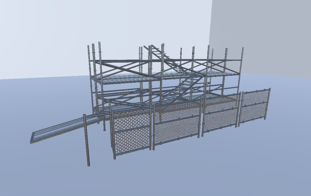 【3Dモデル】フェンスと足場