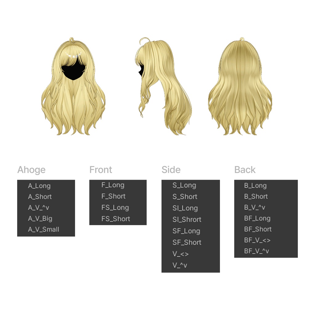 【7 アバター対応】 Silky Nami Hair