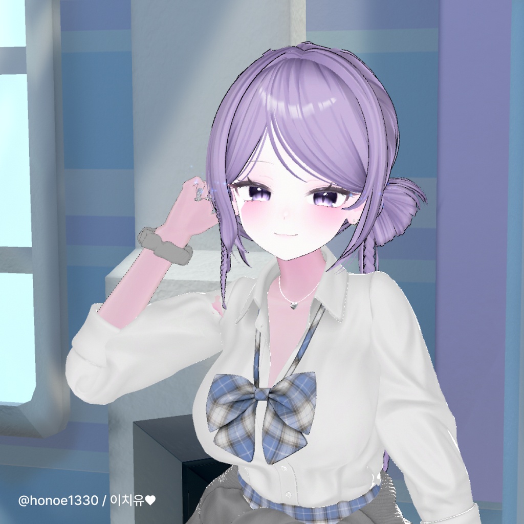 【🎀SALE🎀】 【7 アバター対応】【VRC Hair】 Side Braid Bun Hair